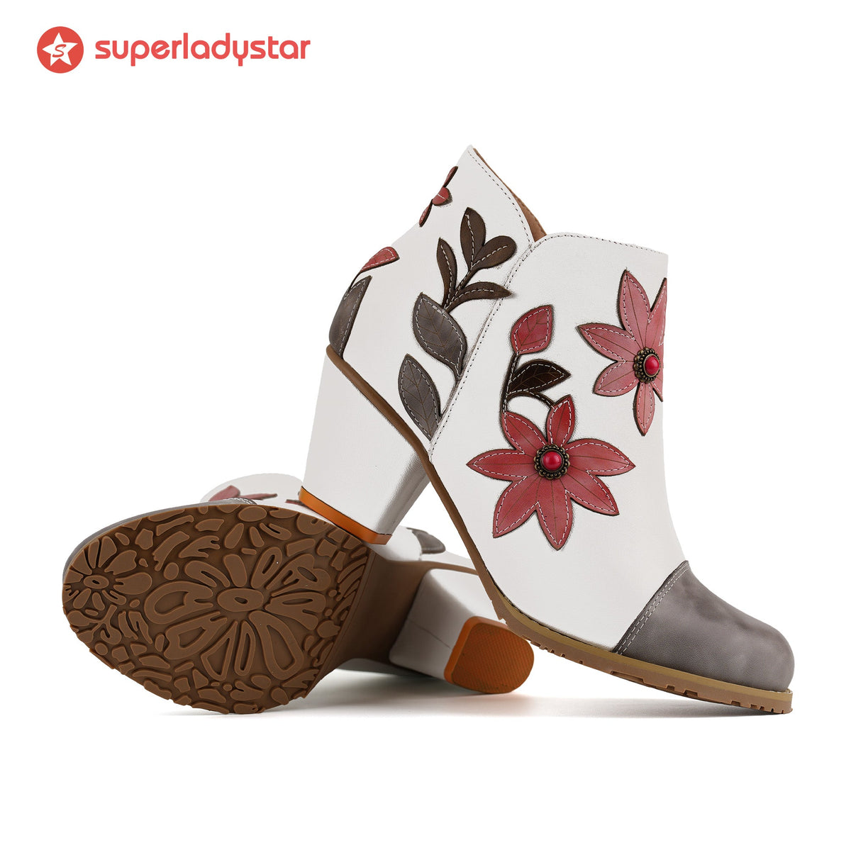 Floral Applique Wanderlust Ankle Boots