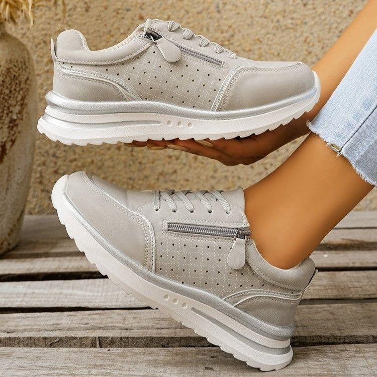 Émilie | Elegant Comfort Zip Sneakers