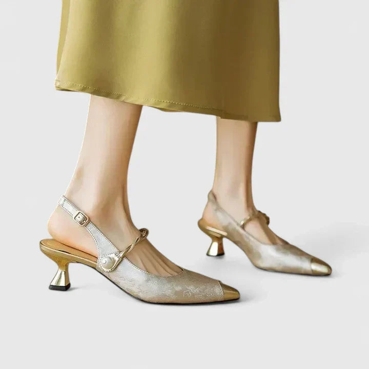 Aurelia | Slingback Moccasins Golden Elegance