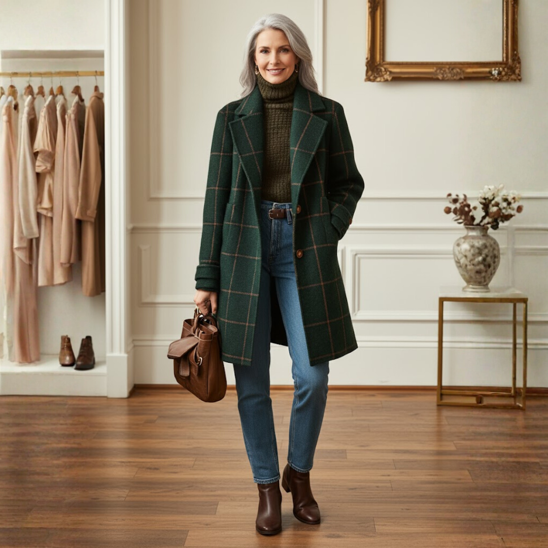 Evelyn | Classic Plaid Wool Coat