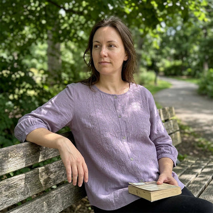 Lorrie - Blouse en coton et lin brodé