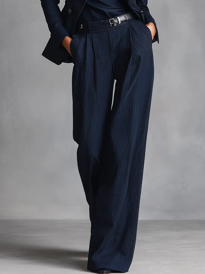 Rosamund women's pinstripe blazer and wide-leg trousers