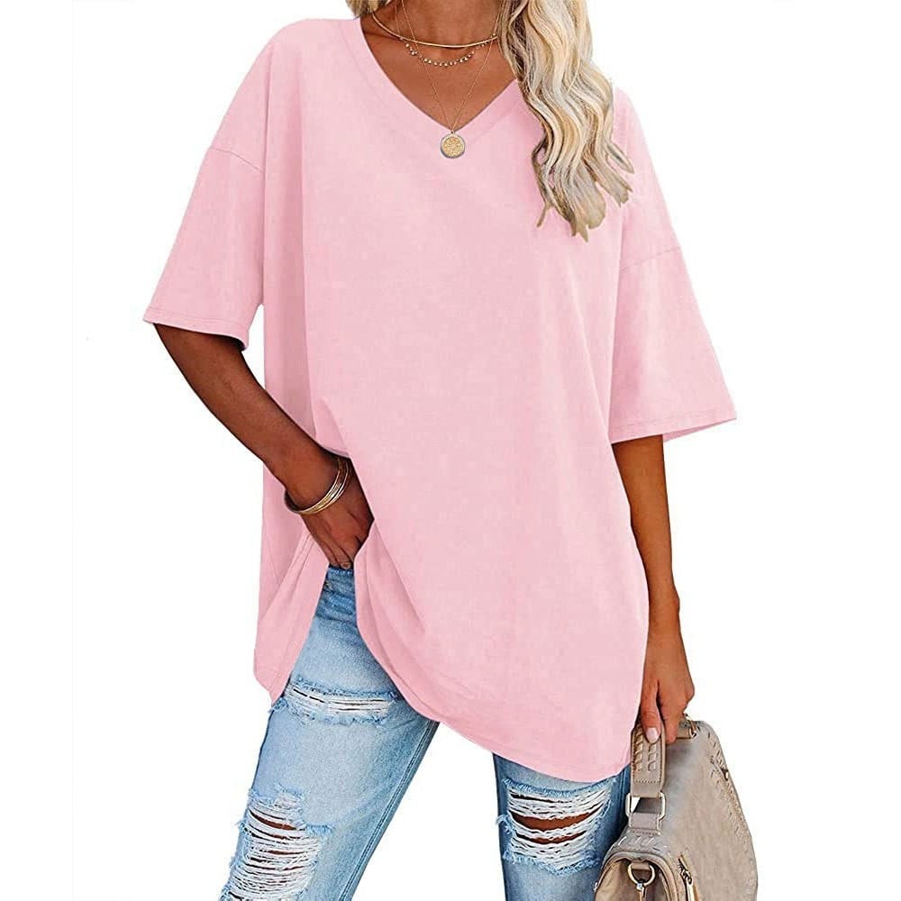 Odette relaxed V-neck tunic tee for women