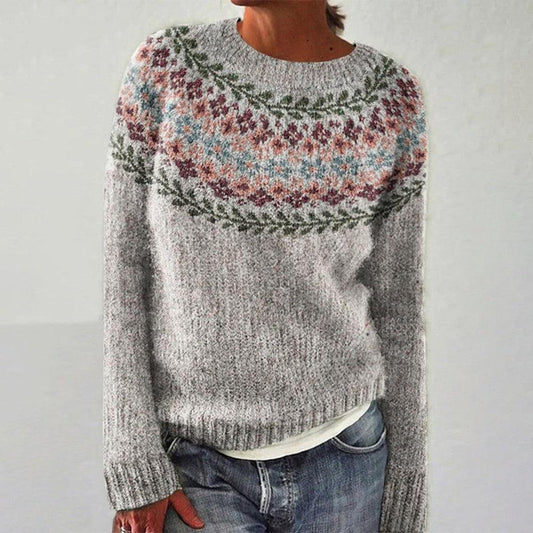 Bridget | Floral Motif Knit Sweater