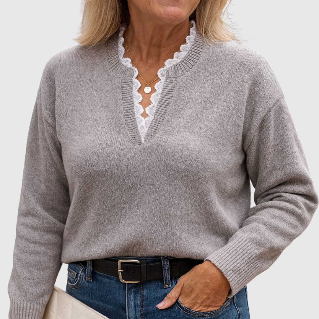 Zaryphine | Elegant V-Neck Sweater