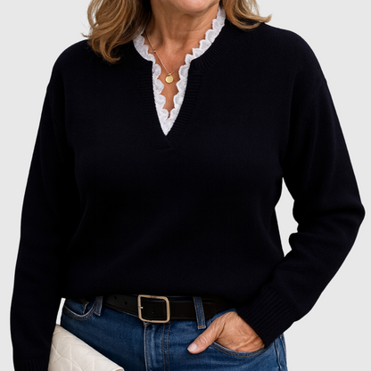 Zaryphine | Elegant V-Neck Sweater