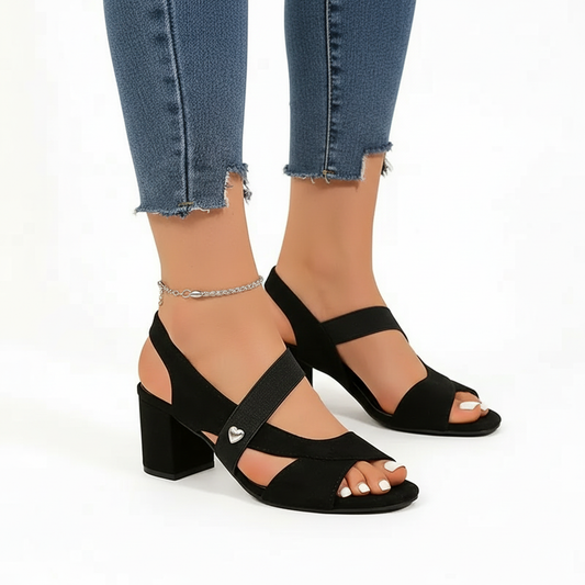 Éloryne | Cross-Strap Heeled Sandals