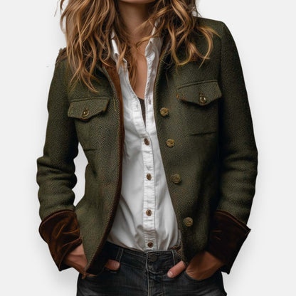 Corrie - Tweed Jacket with Velvet Details