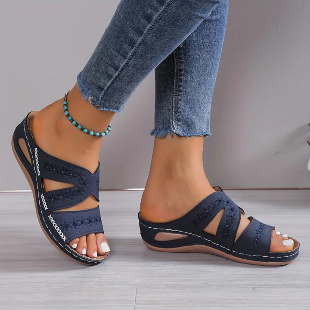 Amélie | Open-Toe Wedge Orthopedic Sandals