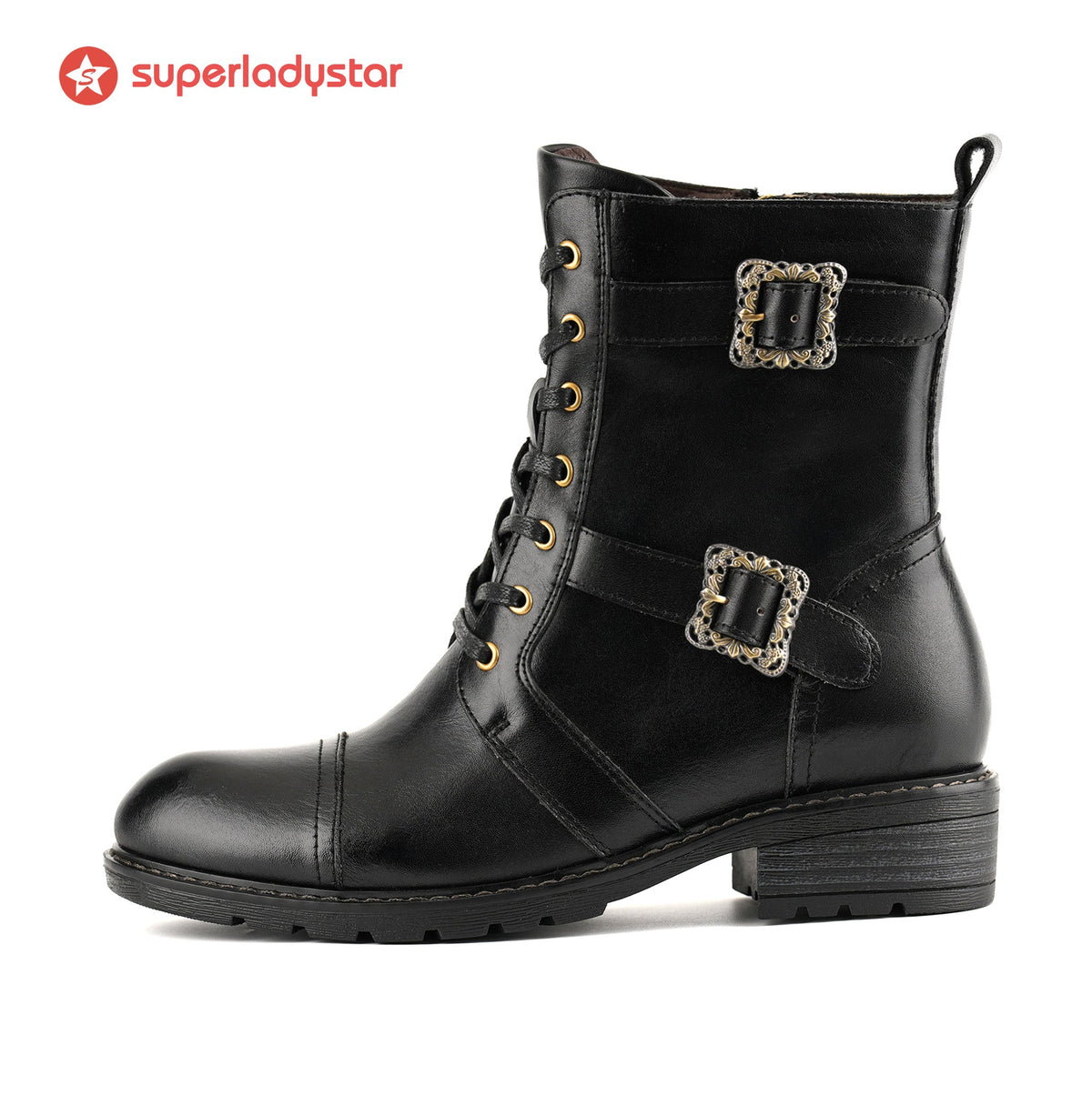 Timeless Grace Floral Lace-Up Flat Ankle Boots
