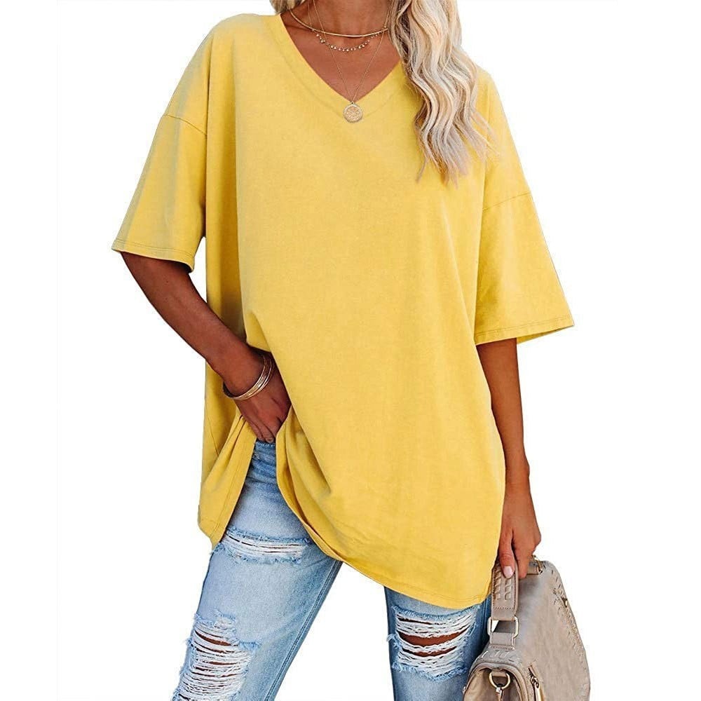 Odette relaxed V-neck tunic tee for women