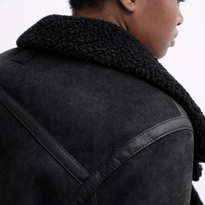 Aurelia – Shearling Suede Aviator Jacket