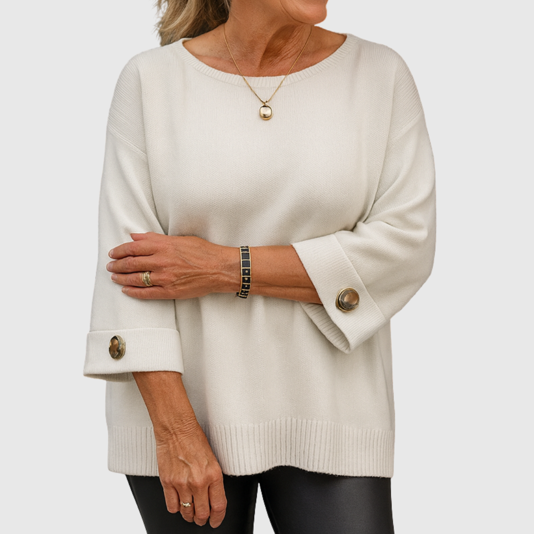 Geneviève | Elegant Sweater with Button Detail