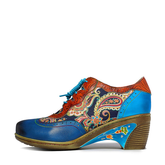 Bohemian Flower Painted Brogue Shoes