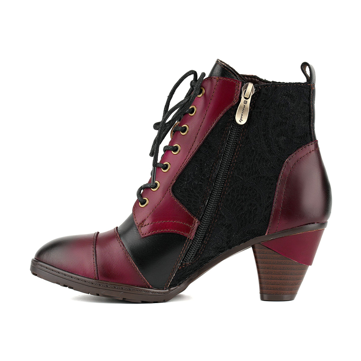 Vintage Handmade Leather Patchwork Ankle Boots