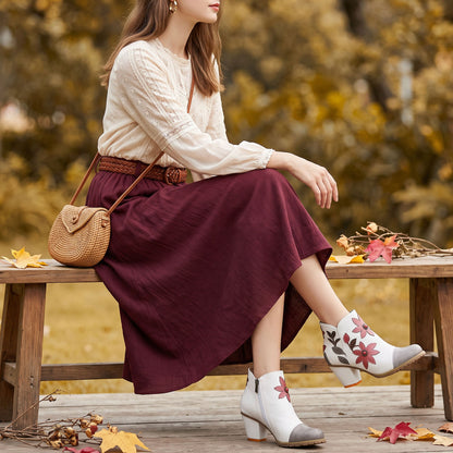 Floral Applique Wanderlust Ankle Boots