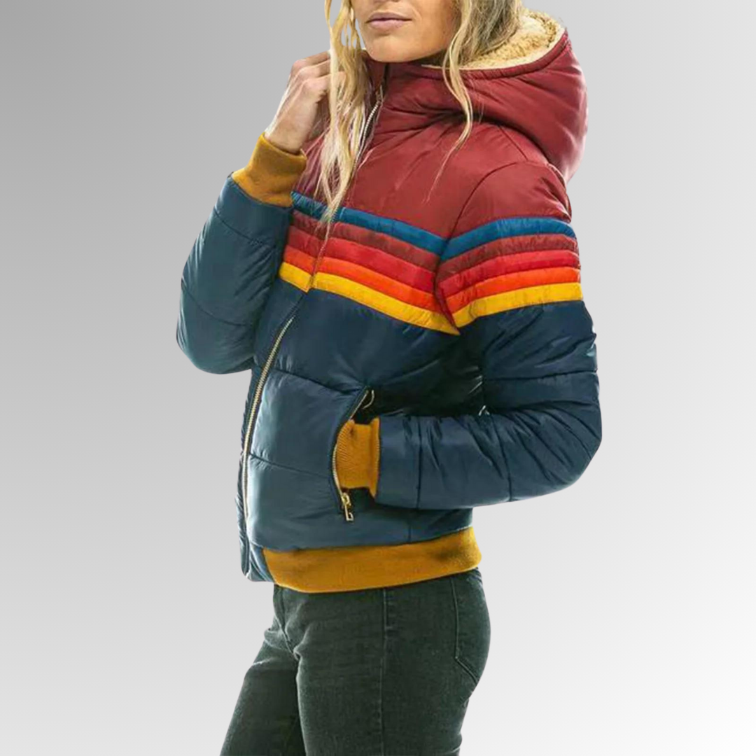 Hadley | Retro Striped Hooded Puffer Jacket