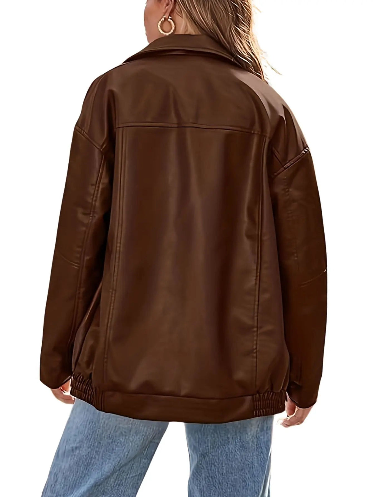 Rose | Women’s Classic Oversized Leather Bomber jacket