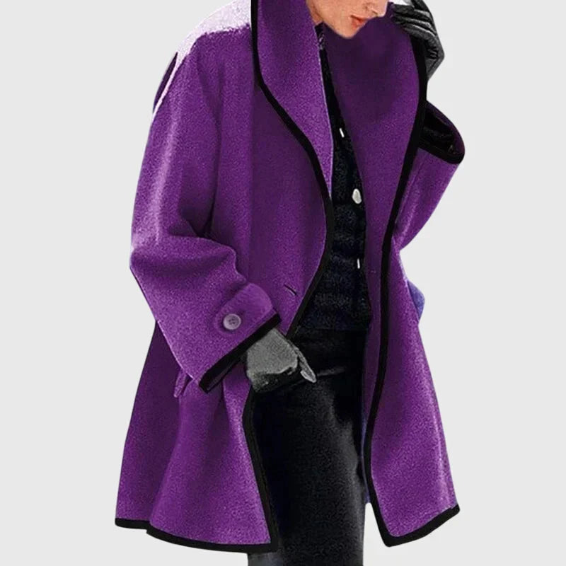 Women's warm button-front fleece jacket