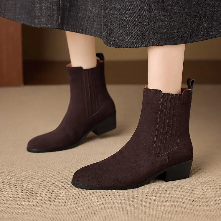 Elle Genuine Suede Boots