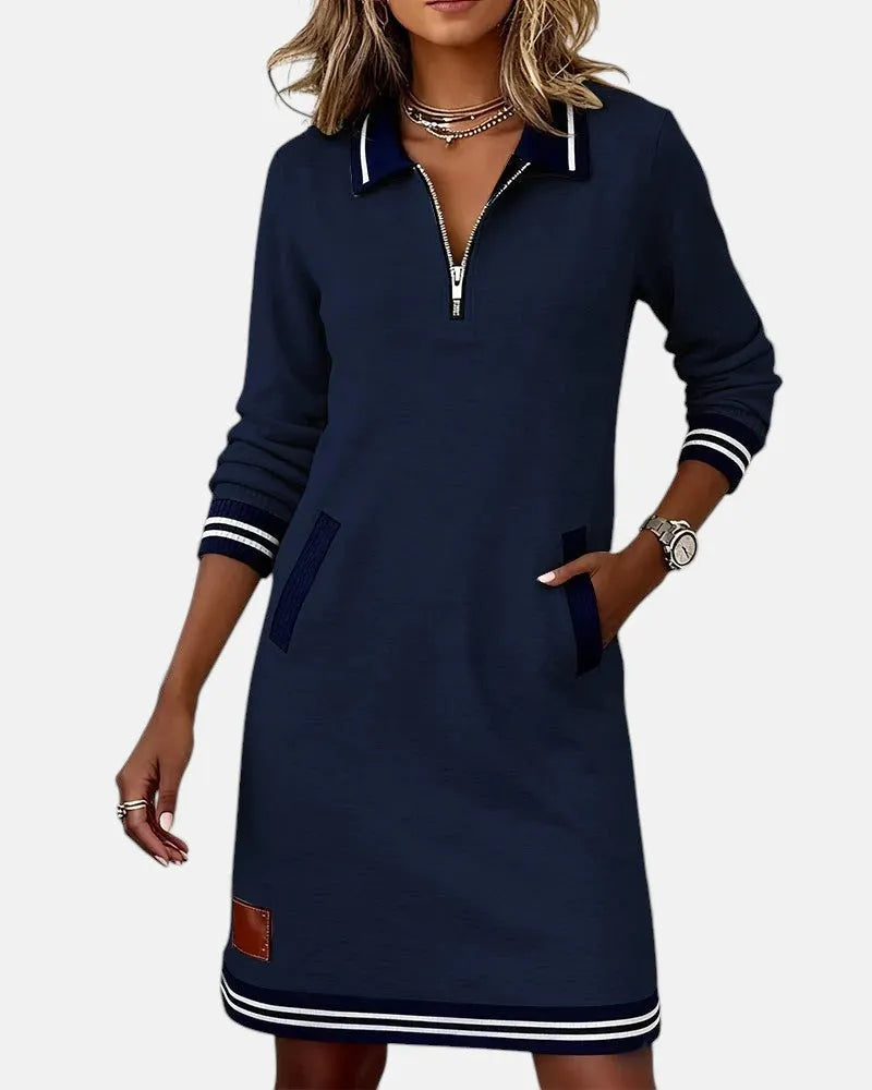Jeanne | Chic Long-Sleeve Dress in Cotton