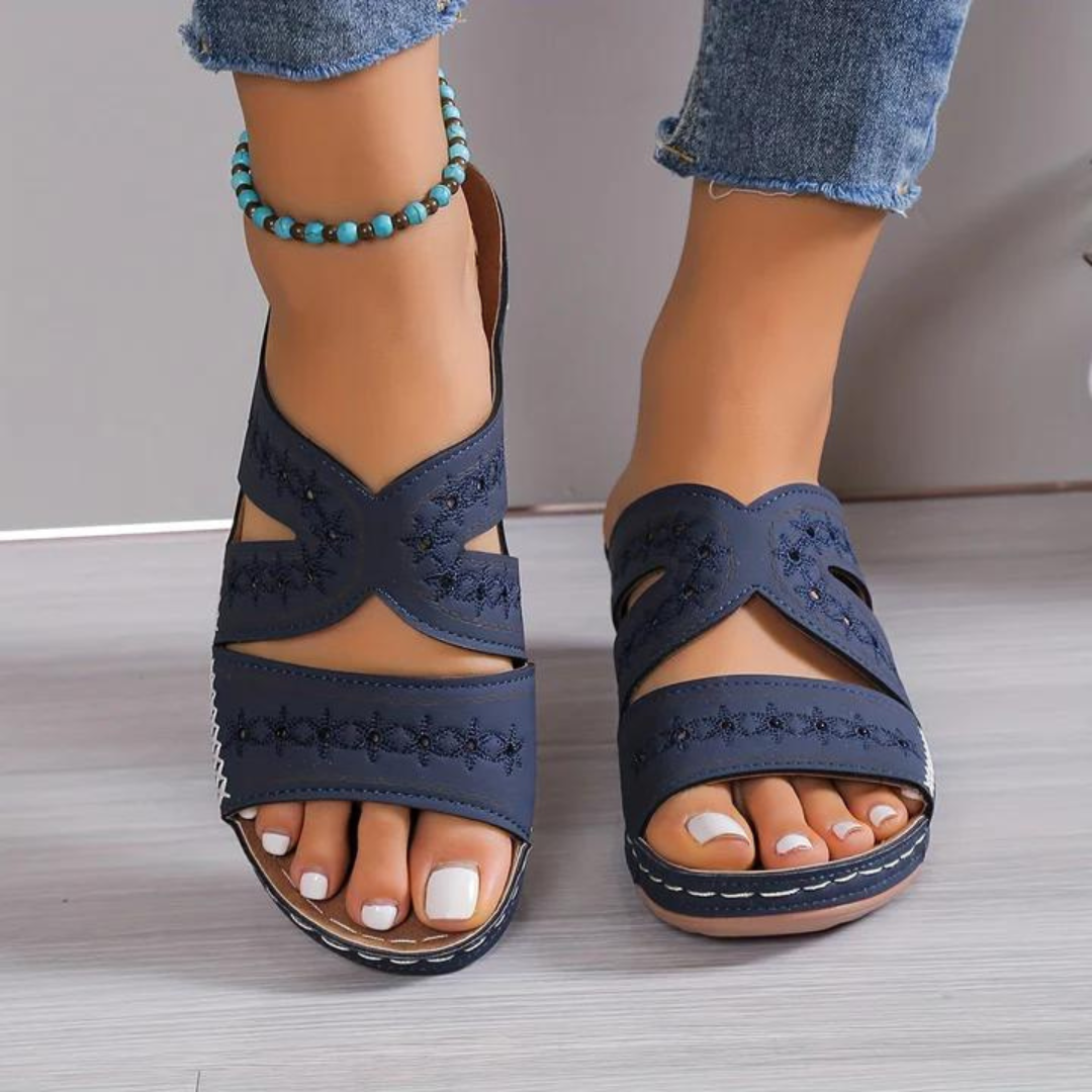 Amélie | Open-Toe Wedge Orthopedic Sandals