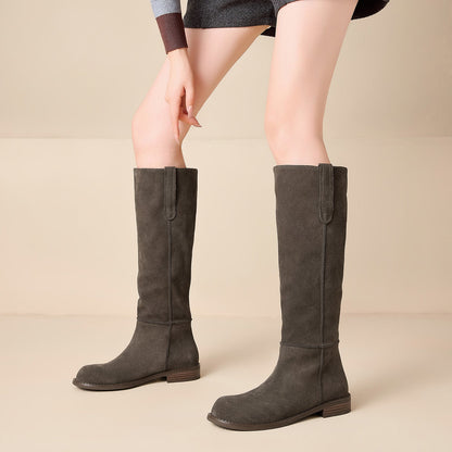 Selma Genuine Suede Knee High Boots