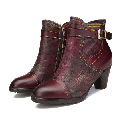 Hand-painted Soft Comfy Ankle Boots