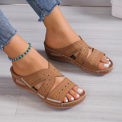 Amélie | Open-Toe Wedge Orthopedic Sandals