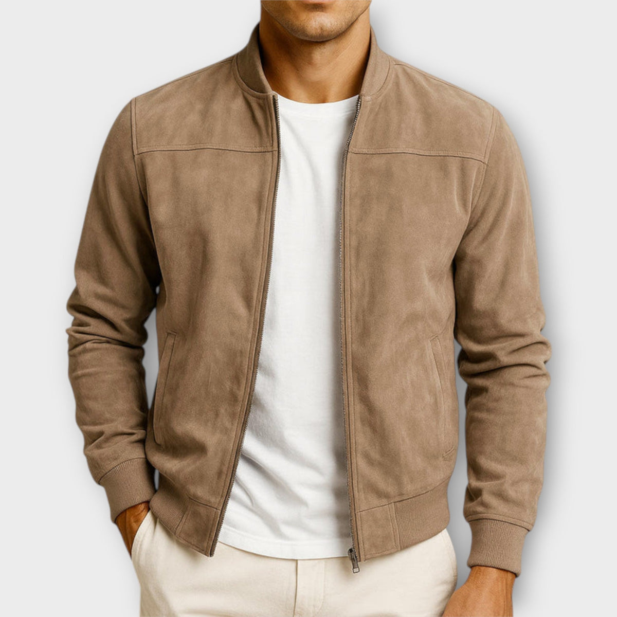 Elliot™ | Suede Leather Bomber Jacket