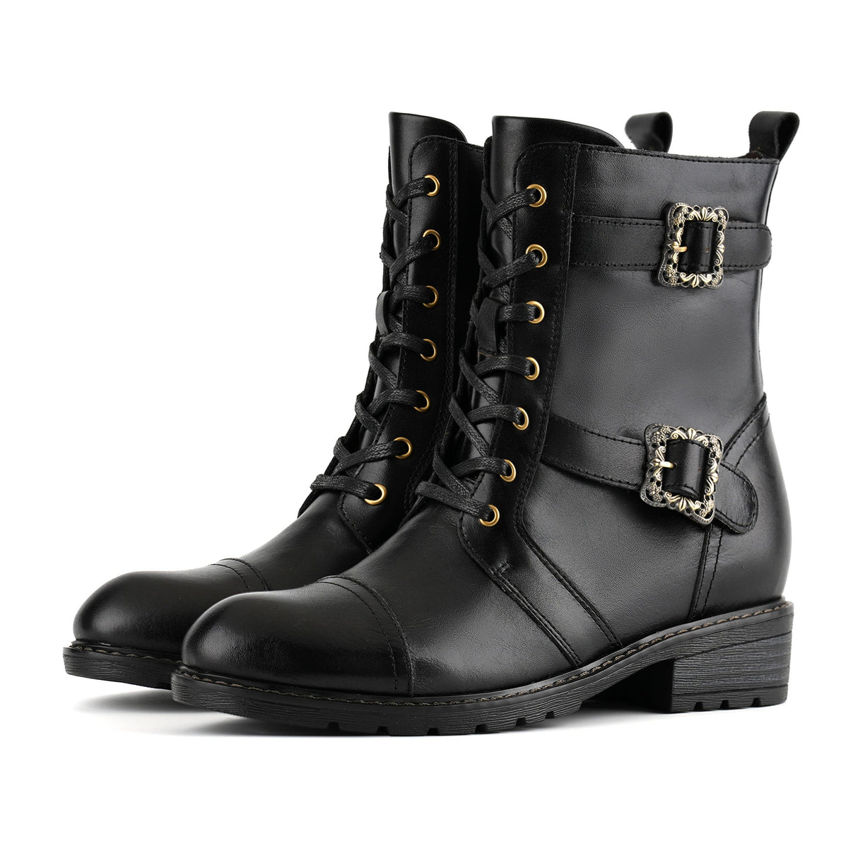 Timeless Grace Floral Lace-Up Flat Ankle Boots