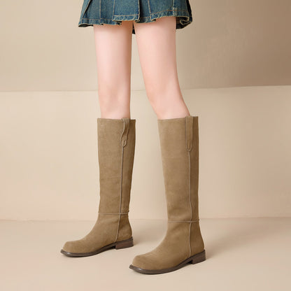 Selma Genuine Suede Knee High Boots
