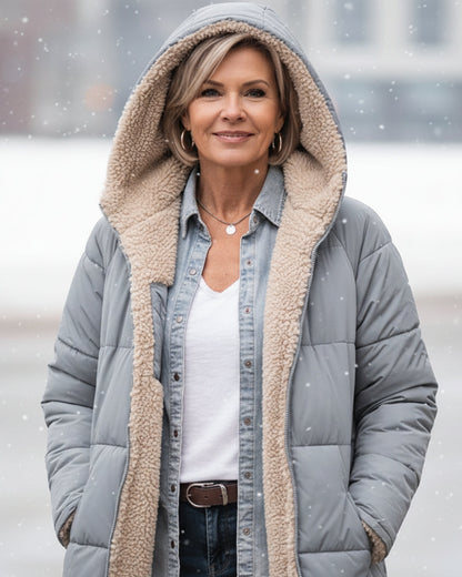 Women's warm elegant sherpa jacket