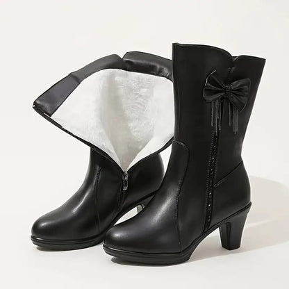 Isabella | Vintage Bow Leather Boots