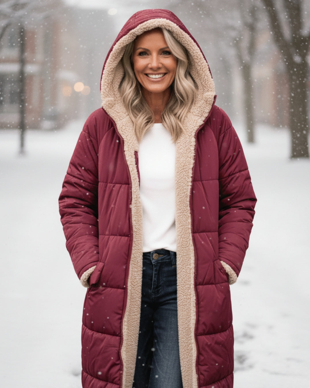 Women's warm elegant sherpa jacket