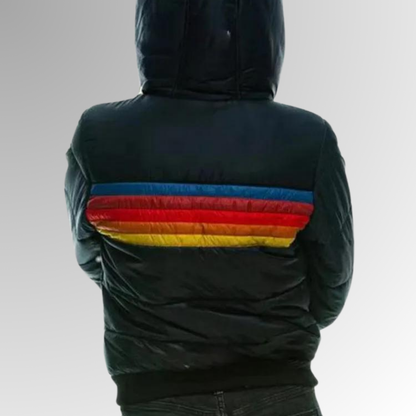 Hadley | Retro Striped Hooded Puffer Jacket