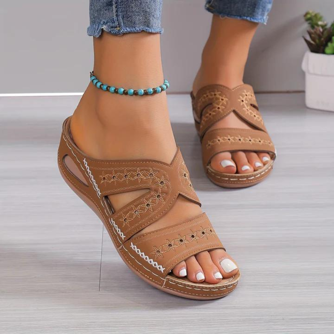 Amélie | Open-Toe Wedge Orthopedic Sandals