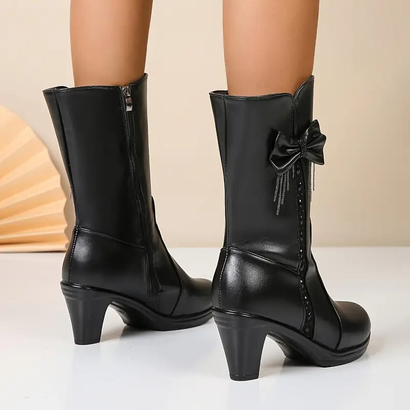 Isabella | Vintage Bow Leather Boots