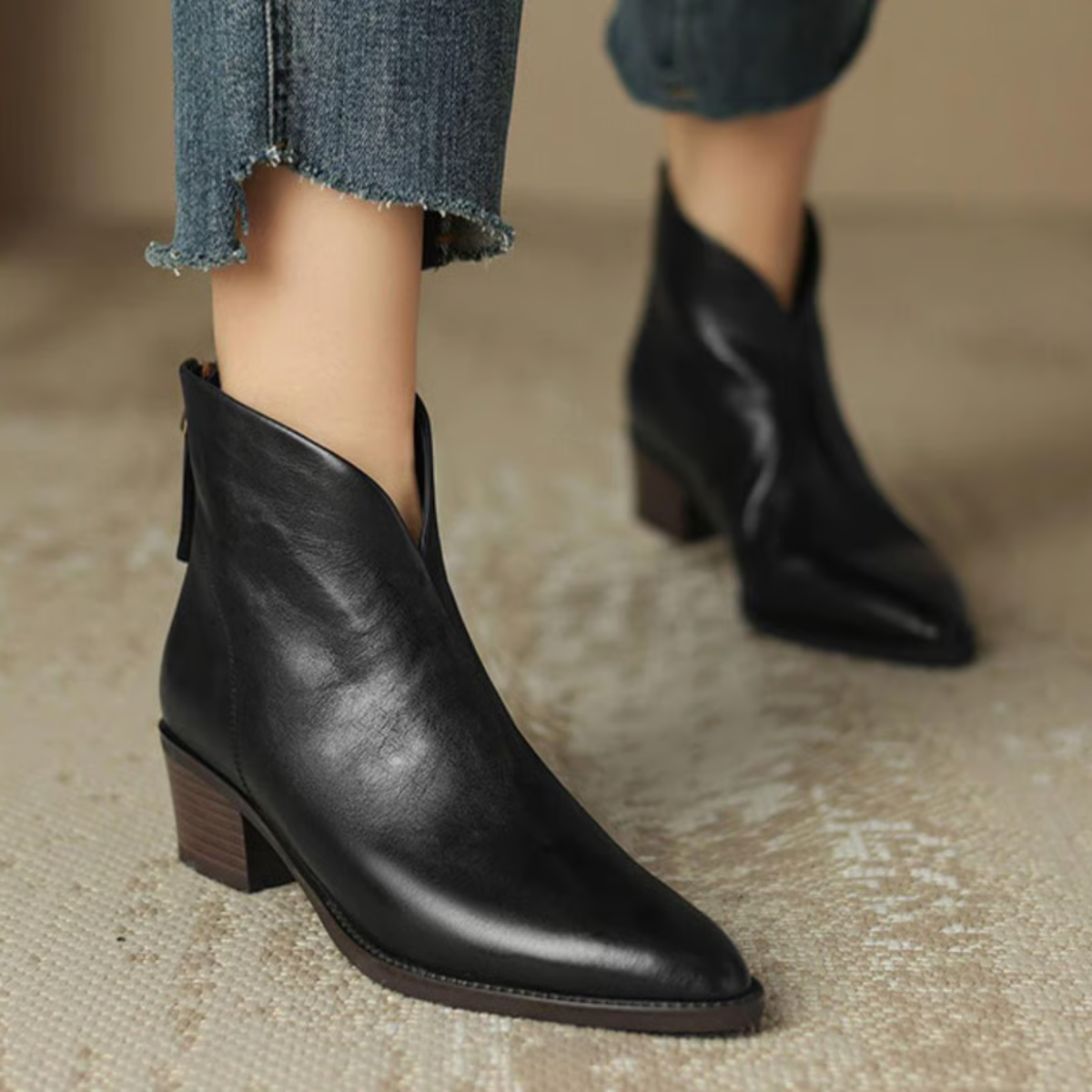 Lily | Luxury Ankle Boots with Low Heel
