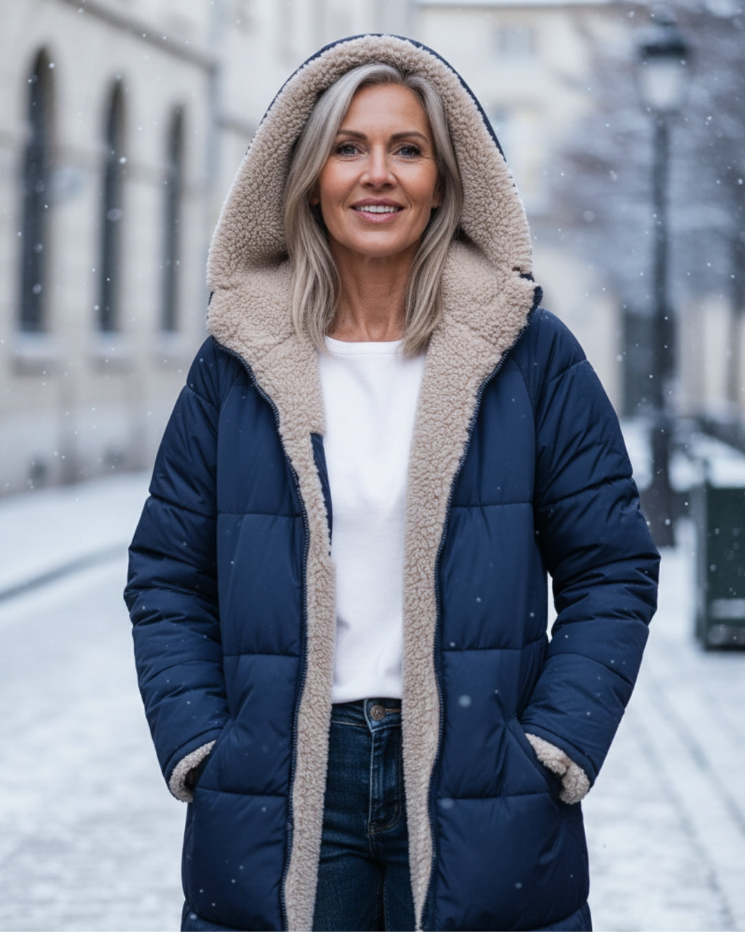 Women's warm elegant sherpa jacket