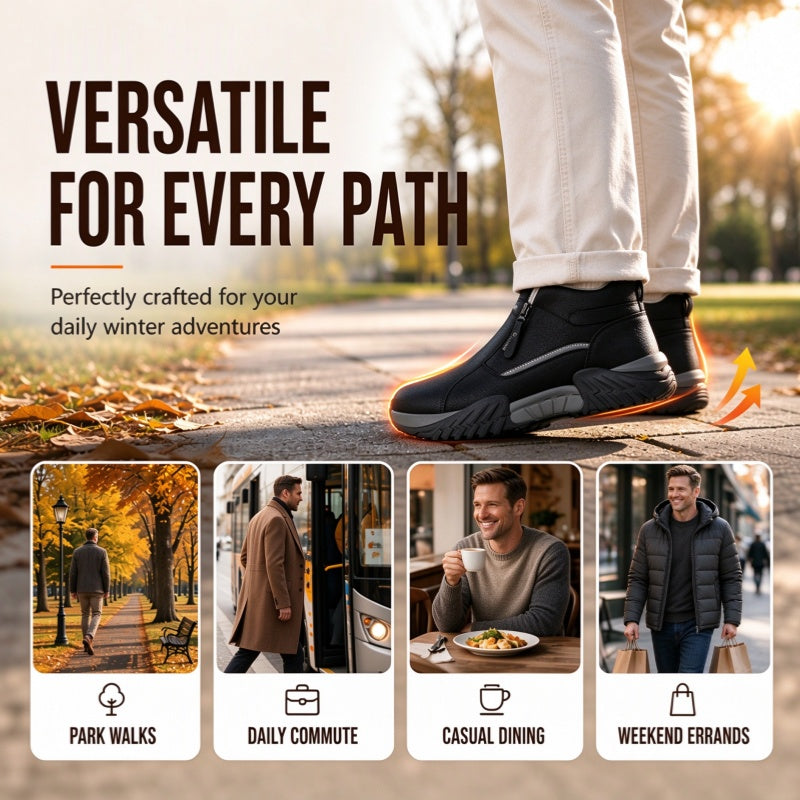 Leif men's fleece-lined leather winter boots - view 5