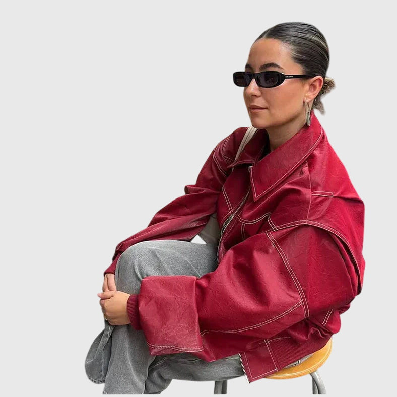 Faye™ - Oversized Leather Jacket