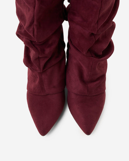 Lavista Slouchy Suede knee high boots - Burgundy