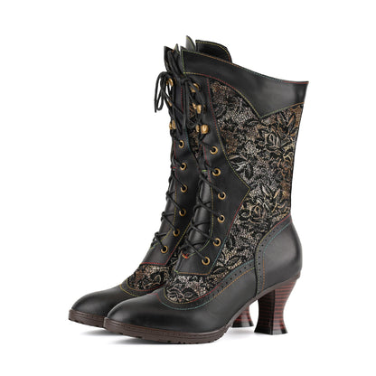 Victorian Elegance Mid-Calf Boots