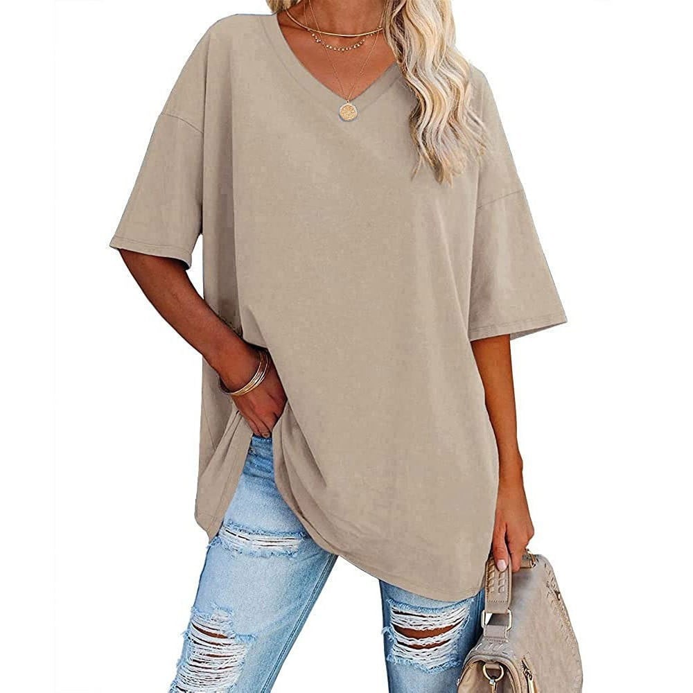 Odette relaxed V-neck tunic tee for women