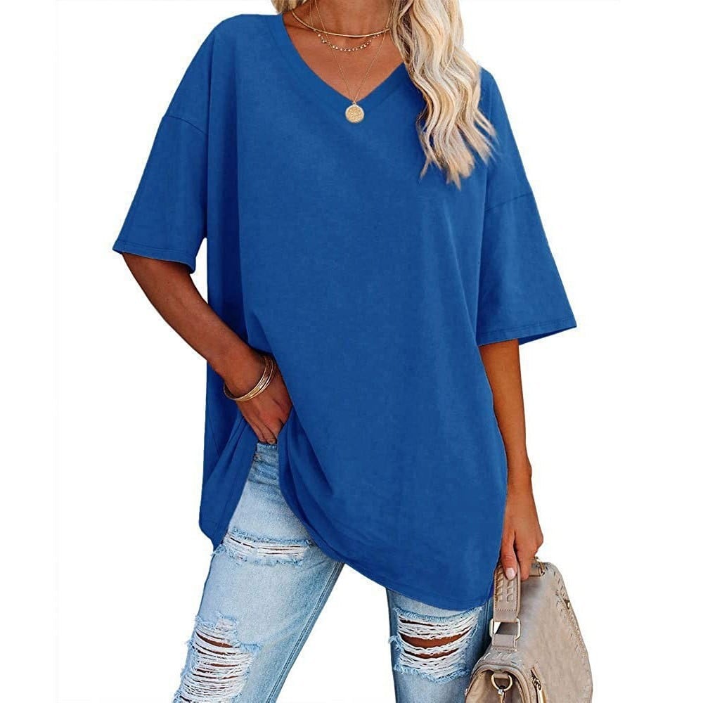 Odette relaxed V-neck tunic tee for women
