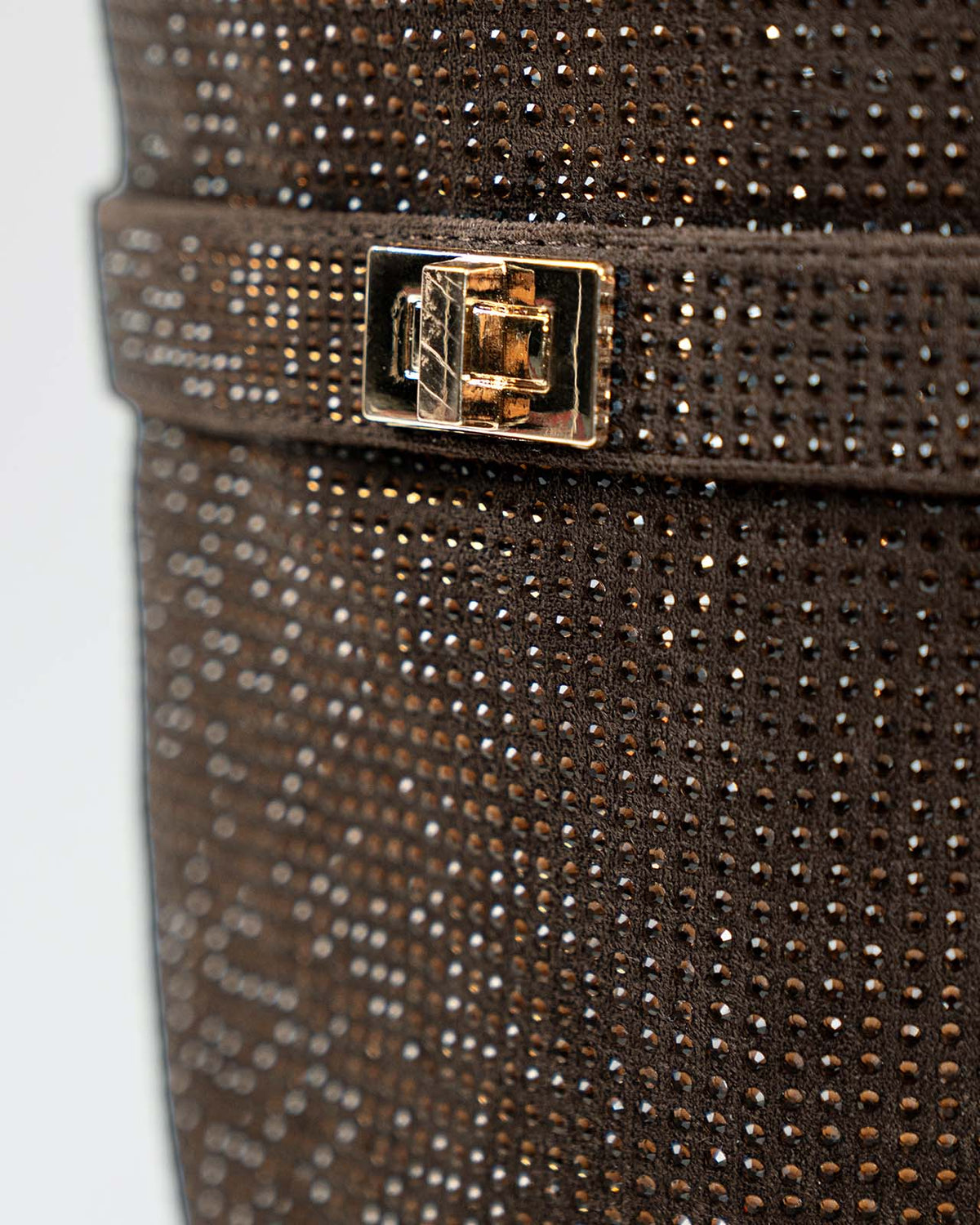Diva Sequin Knee High Boots - Brown