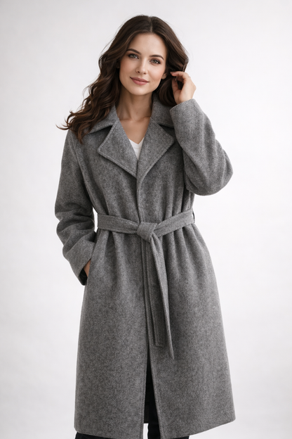 Caith – Elegant Belted Long Coat
