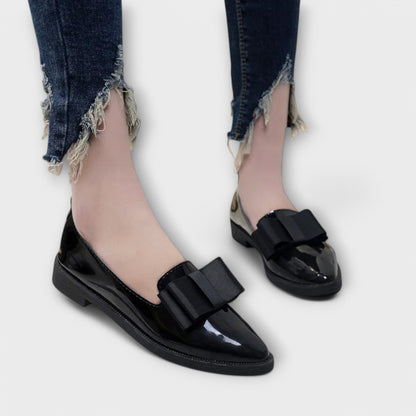 Léonie | Patent Leather Loafers with Bow