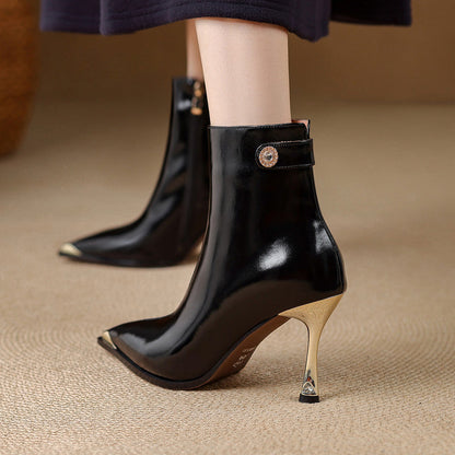 Estelle Genuine Leather Heeled Boots